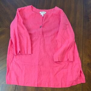 Coldwater Creek Linen top women’s size M pink